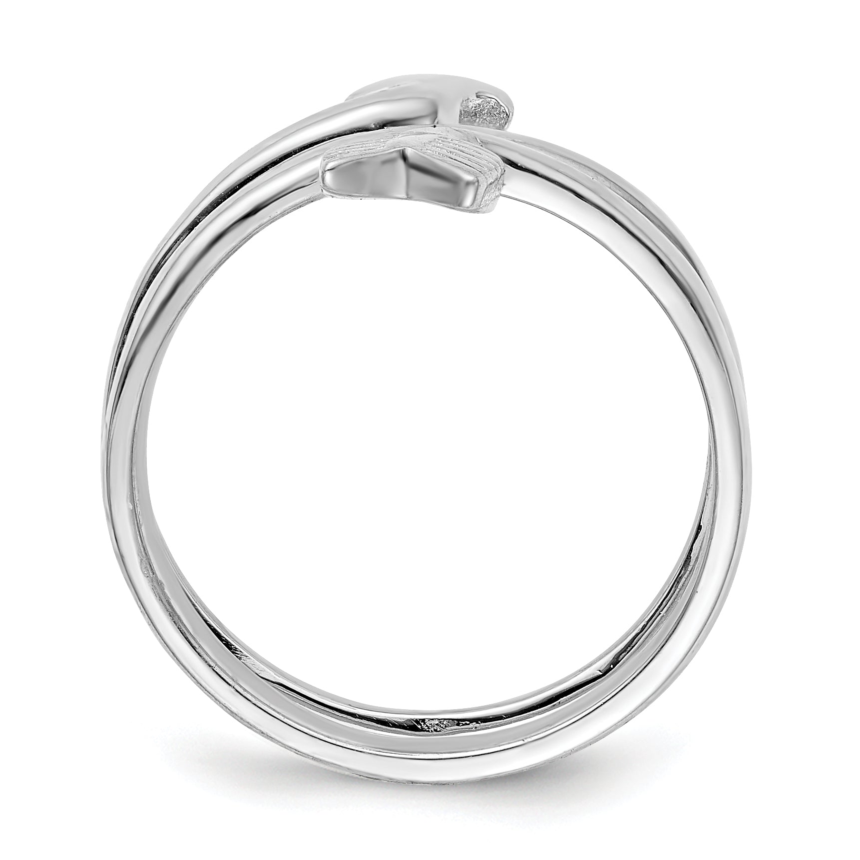 Sterling Silver Rhodium-plated Arrow Wrap Toe Ring Secondary image