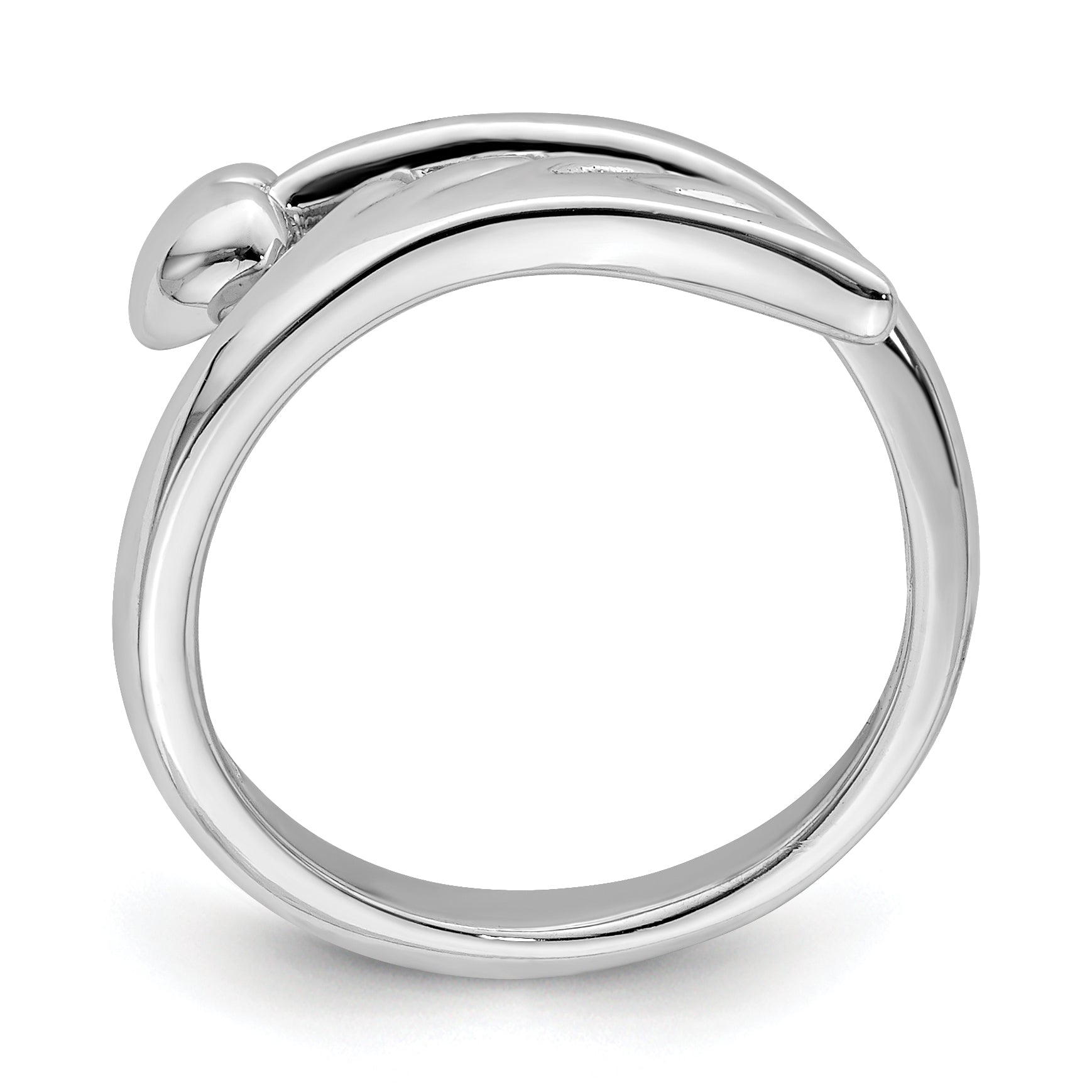 Sterling Silver Rhodium-plated Heart With Wing Toe Ring