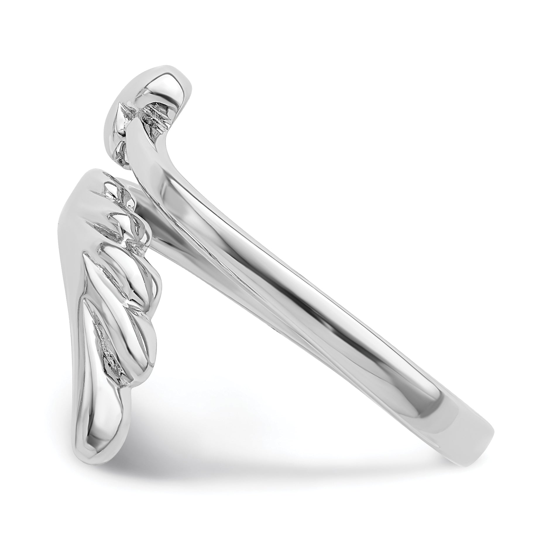 Sterling Silver Rhodium-plated Heart With Wing Toe Ring