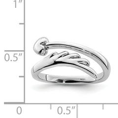 Sterling Silver Rhodium-plated Heart With Wing Toe Ring