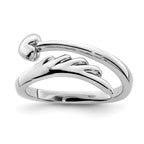 Sterling Silver Rhodium-plated Heart With Wing Toe Ring