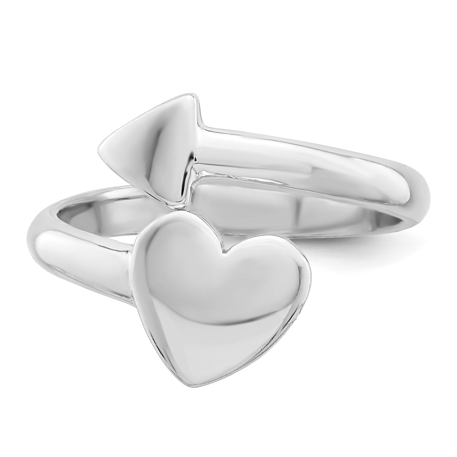 Sterling Silver Rhodium-plated Heart With Arrow Toe Ring