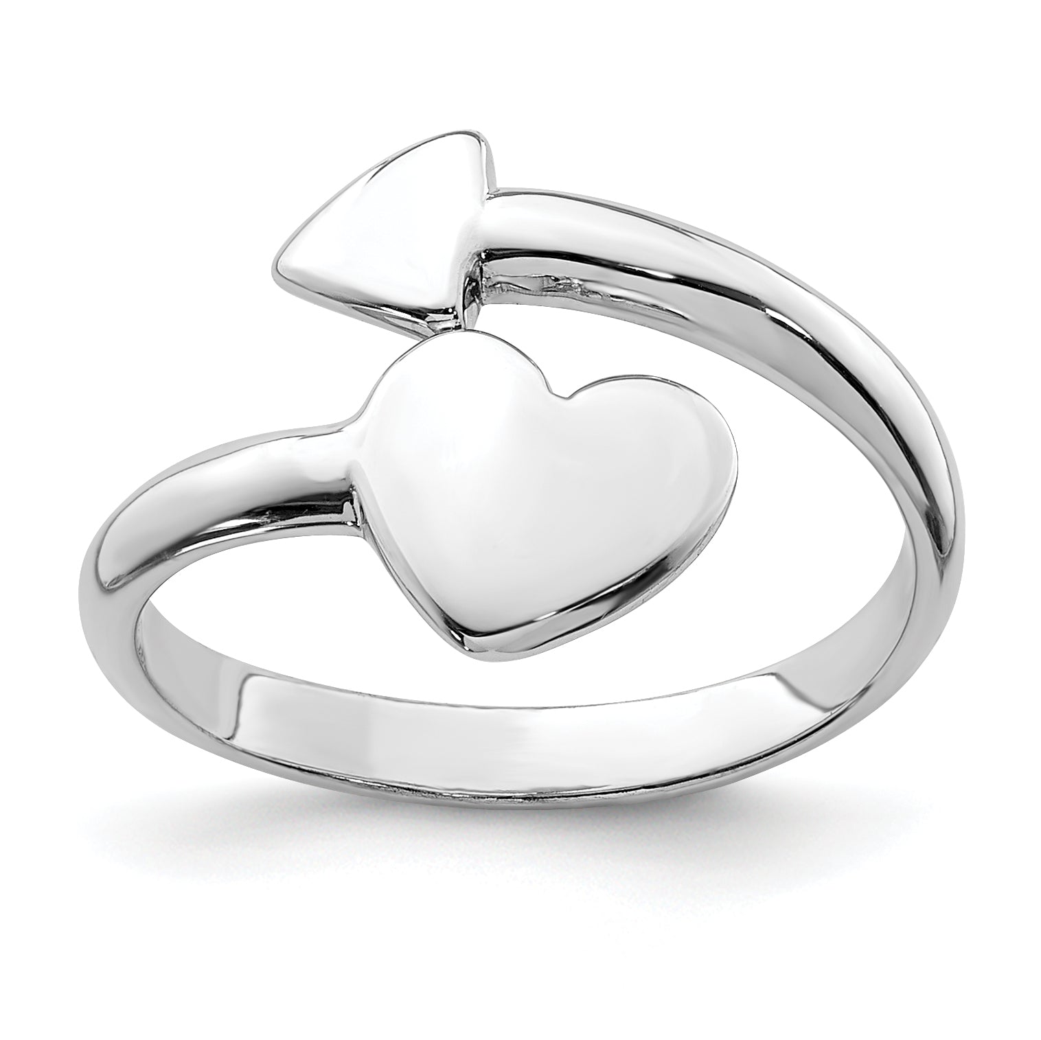 Sterling Silver Rhodium-plated Heart With Arrow Toe Ring