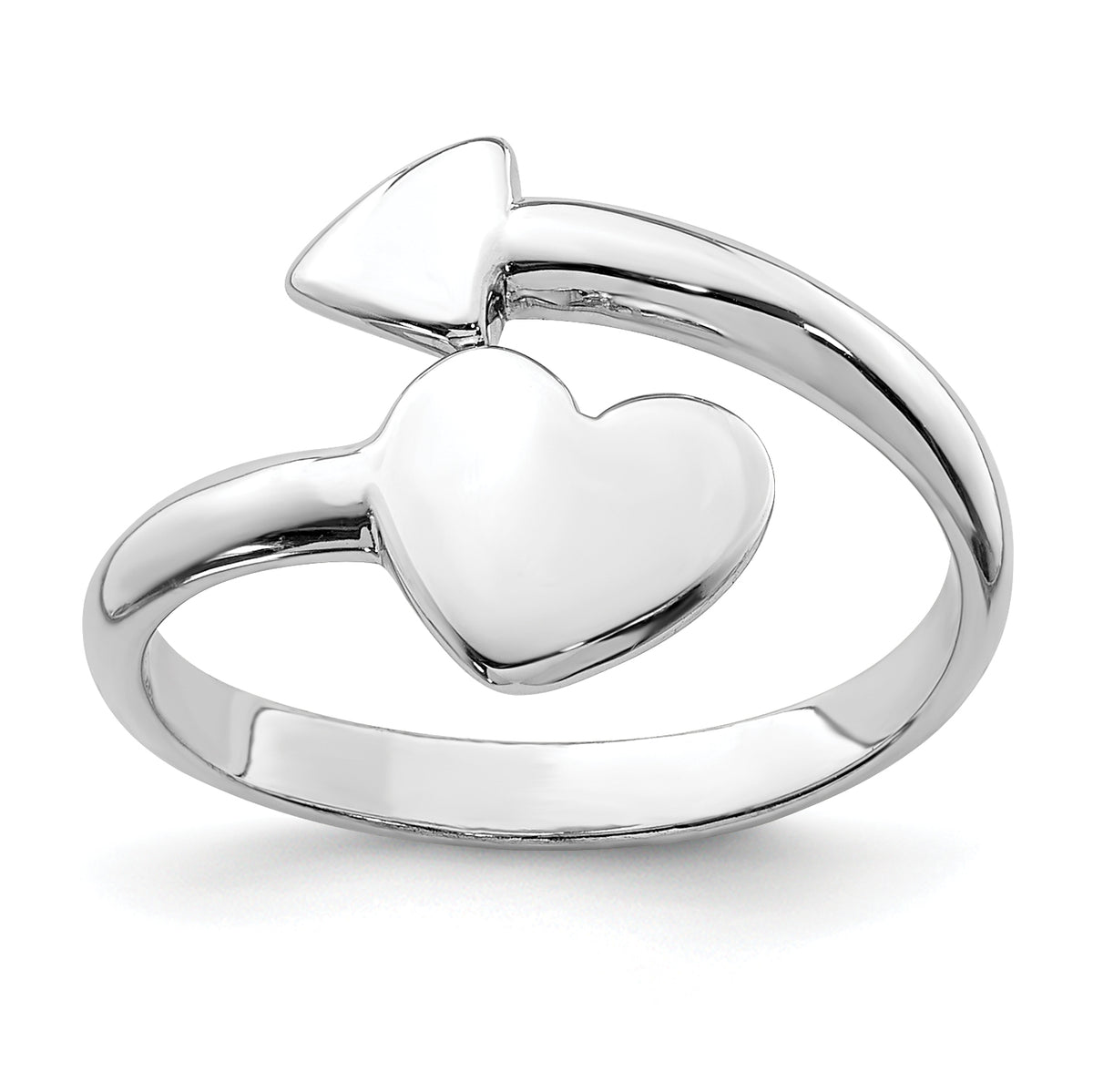 Sterling Silver Rhodium-plated Heart With Arrow Toe Ring
