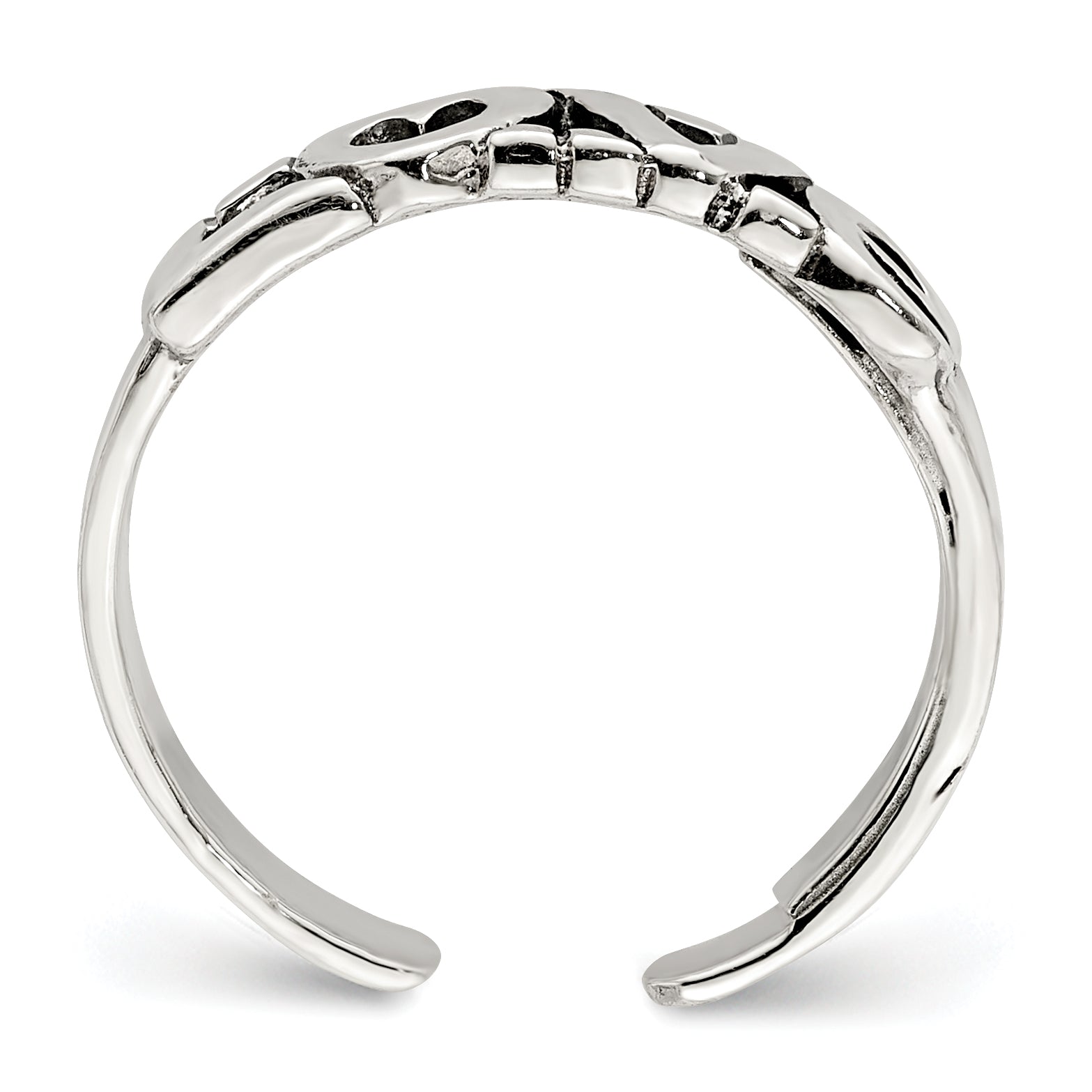 Sterling Silver Antiqued LOVE Toe Ring Secondary image