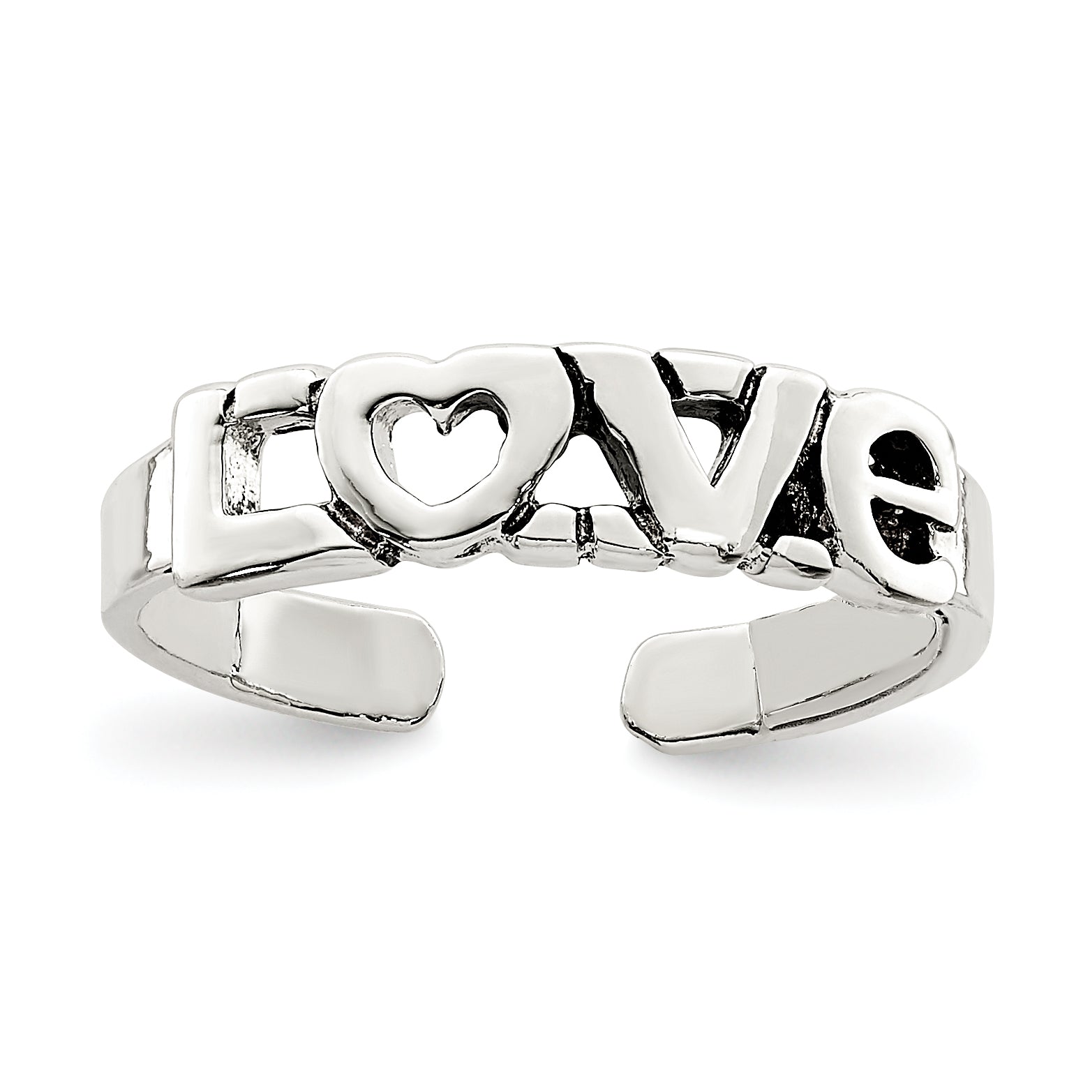 Sterling Silver Antiqued LOVE Toe Ring Main image