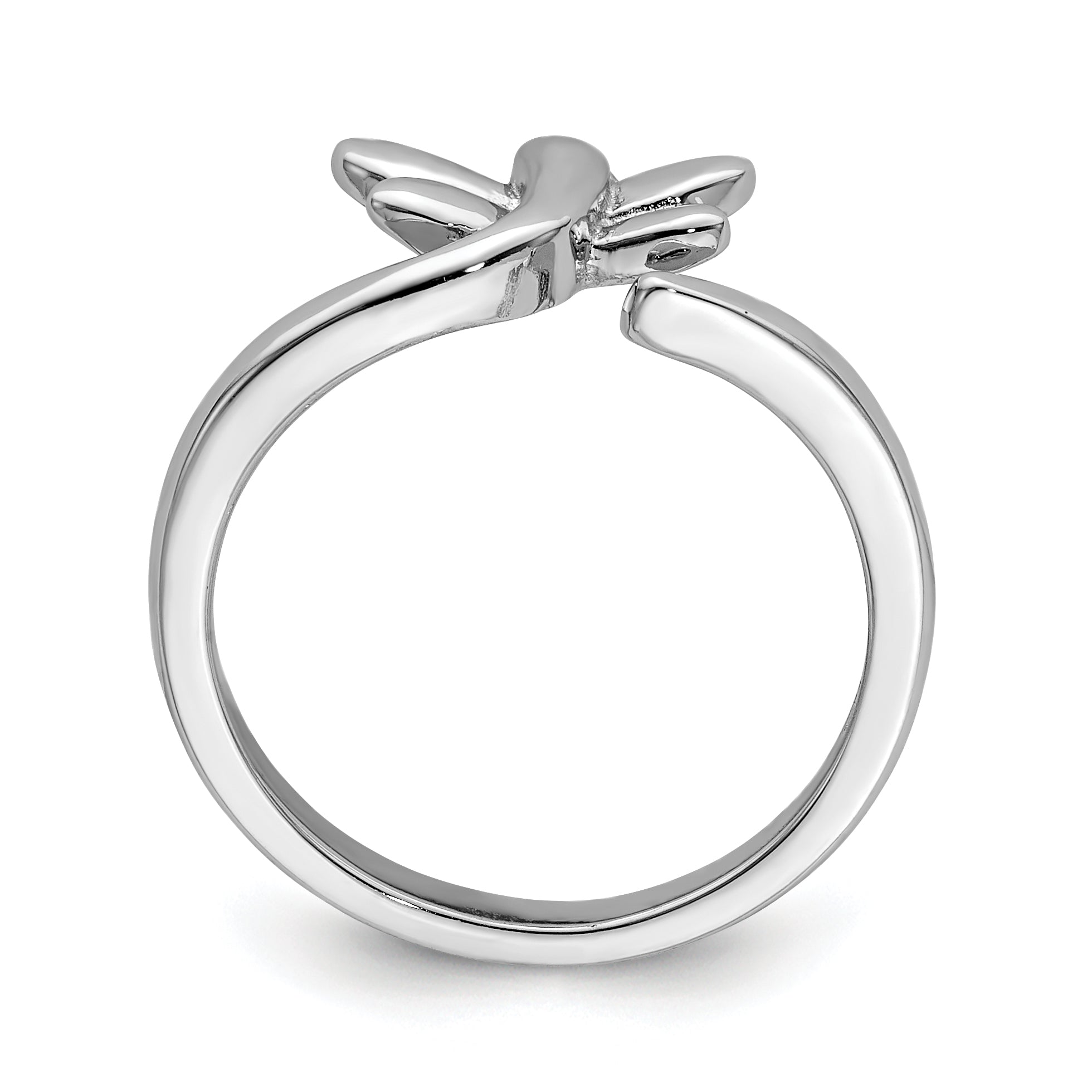 Sterling Silver Rhodium-plated Dragonfly Toe Ring Secondary image