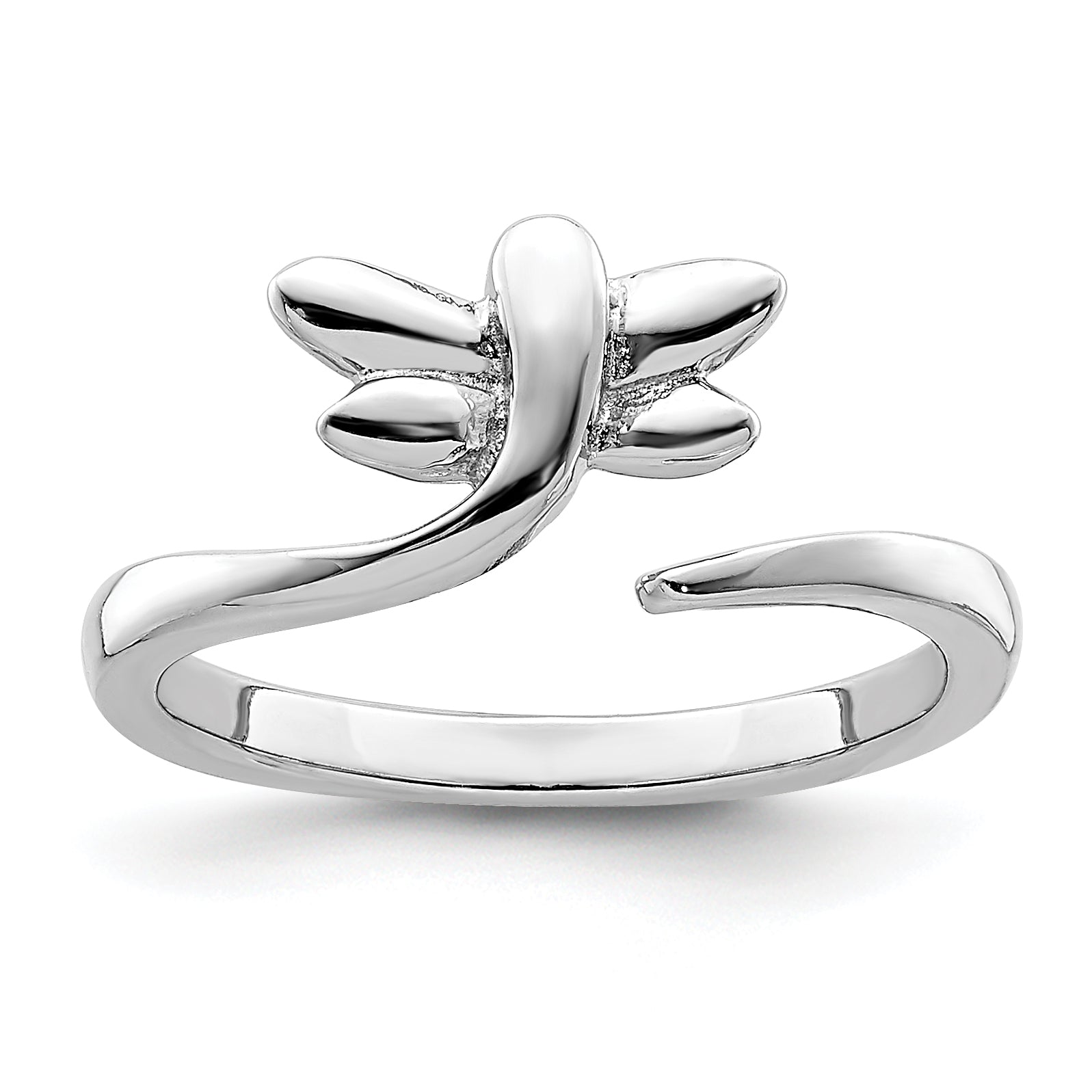 Sterling Silver Rhodium-plated Dragonfly Toe Ring Main image
