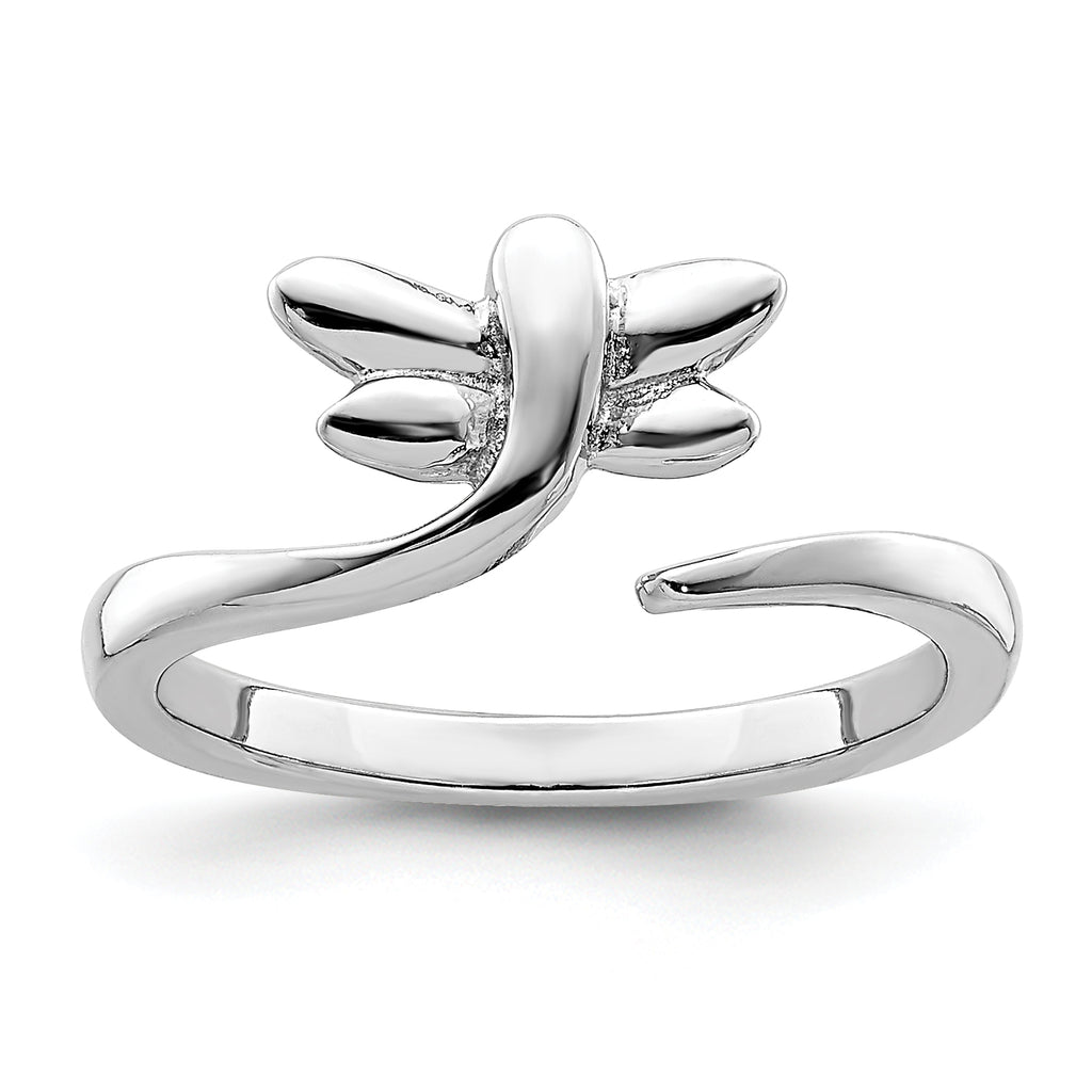 Sterling Silver Rhodium-plated Dragonfly Toe Ring