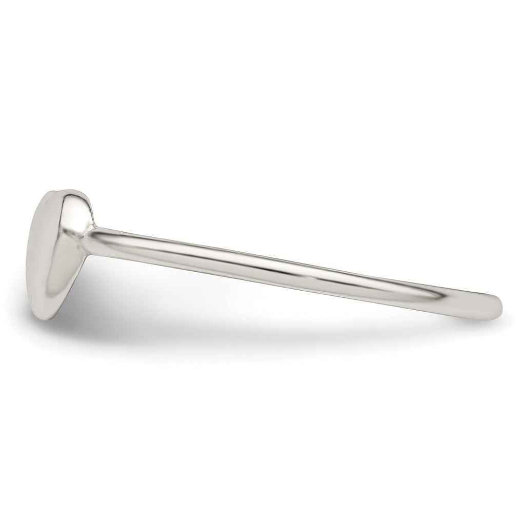Sterling Silver Polished Heart Ring