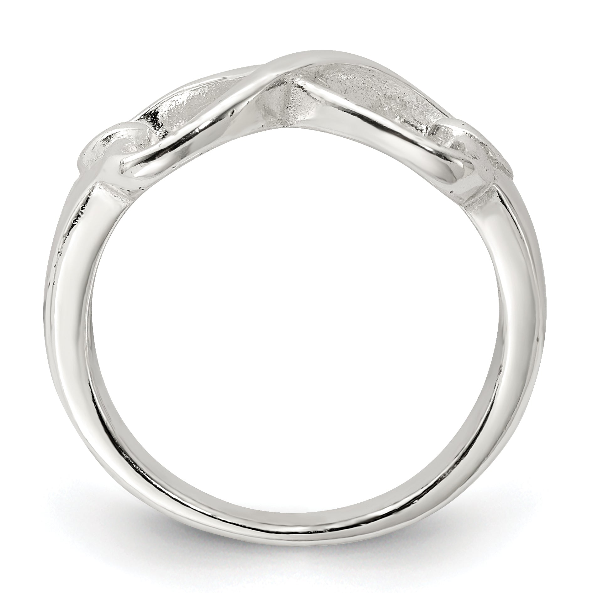 Sterling Silver Polished Heart Infinity Ring Secondary image