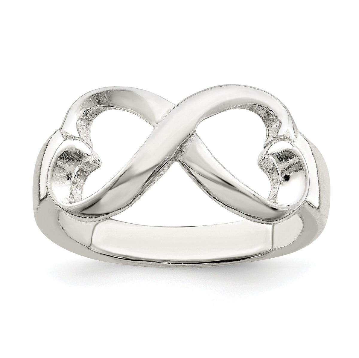 Sterling Silver Polished Heart Infinity Ring, Size 6 - Sophia Jewelers Main image