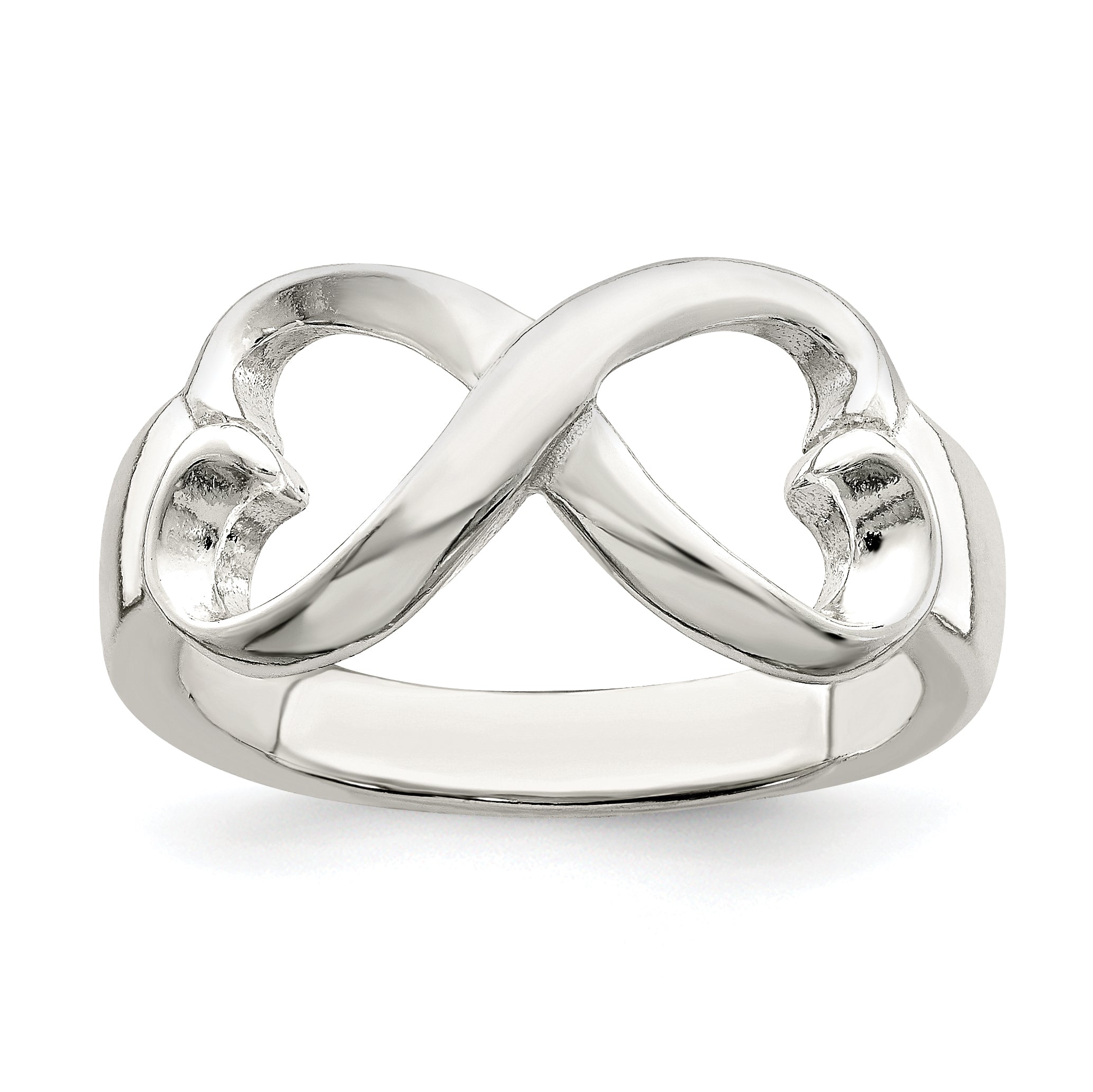 Sterling Silver Polished Heart Infinity Ring Main image