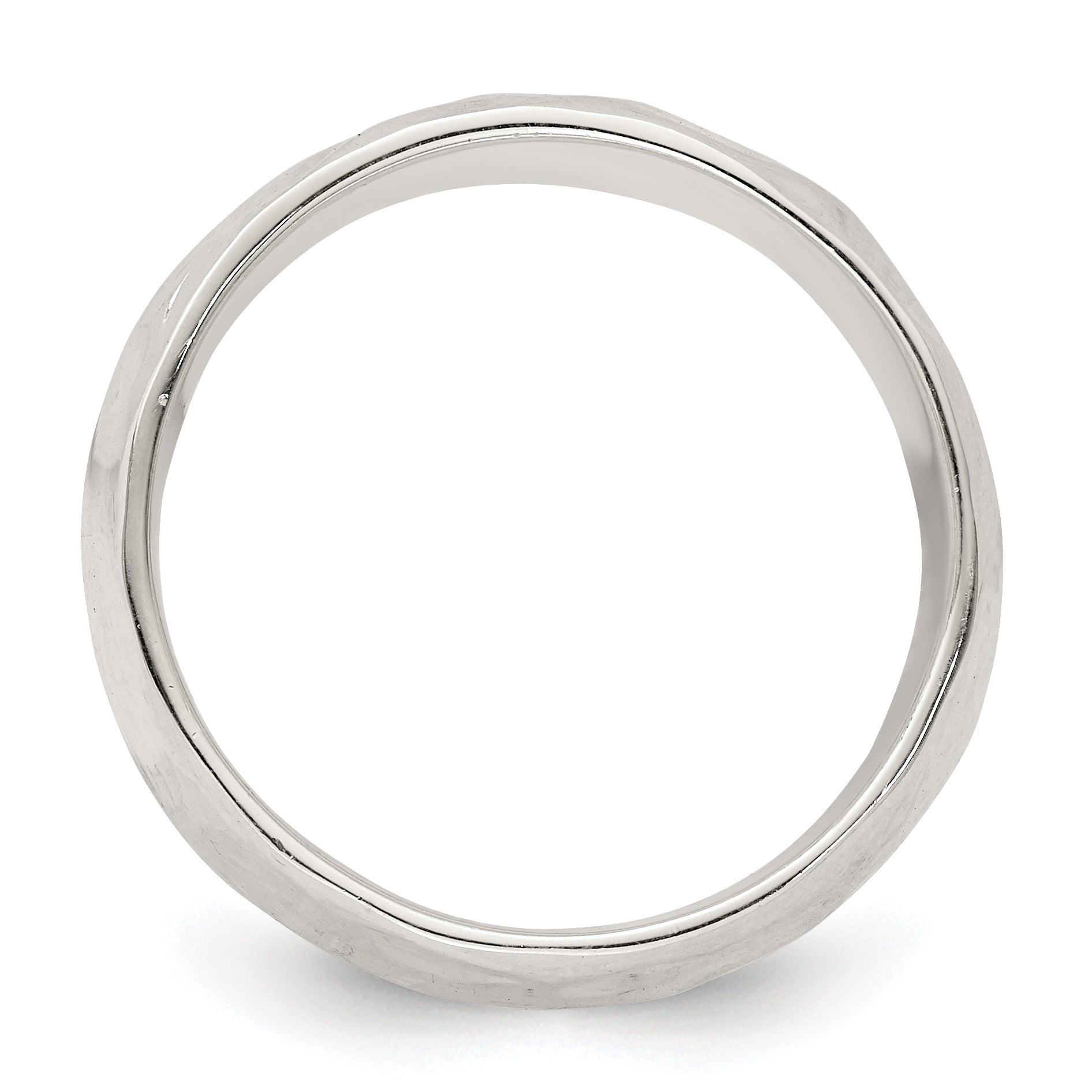 Sterling Silver Hammered Polished Ring Secondary image