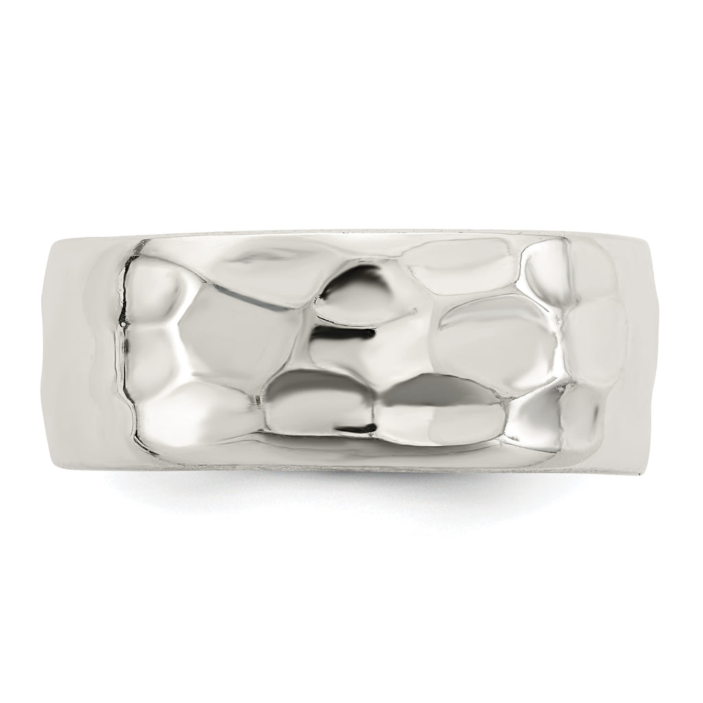 Sterling Silver Hammered Polished Ring
