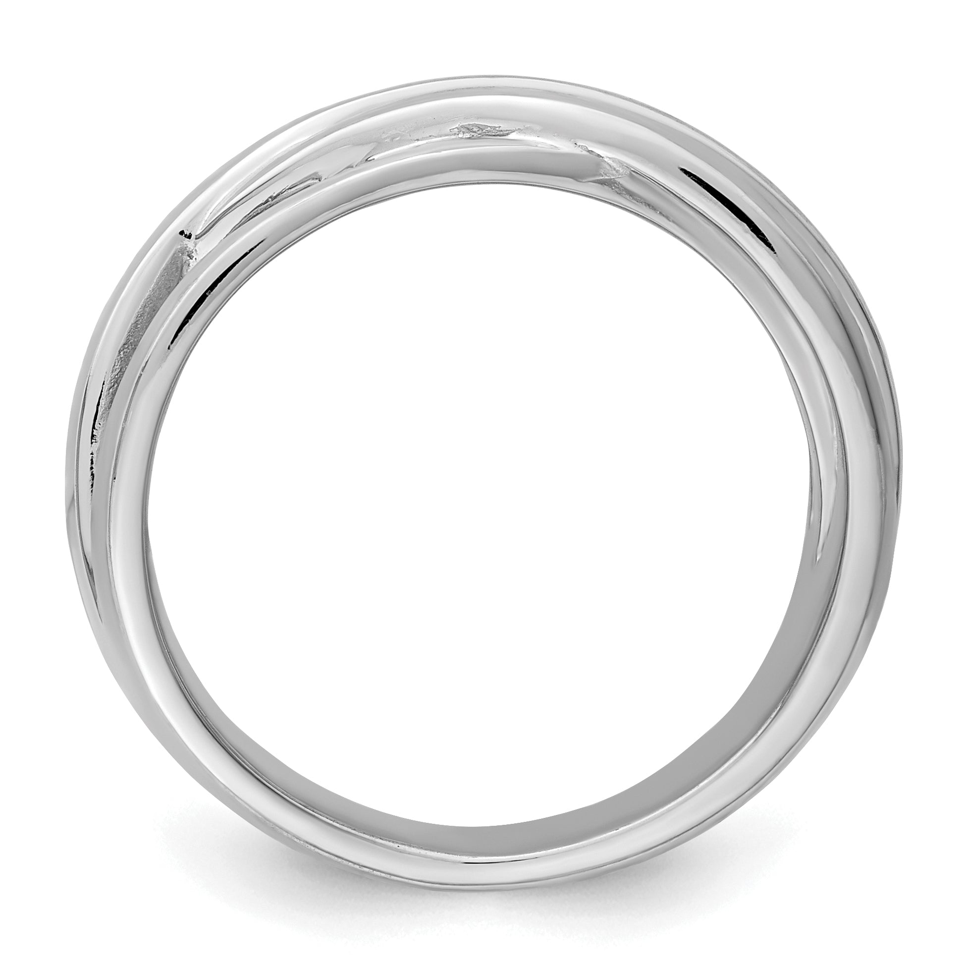 Sterling Silver Rhodium-plated Brushed Ring Secondary image