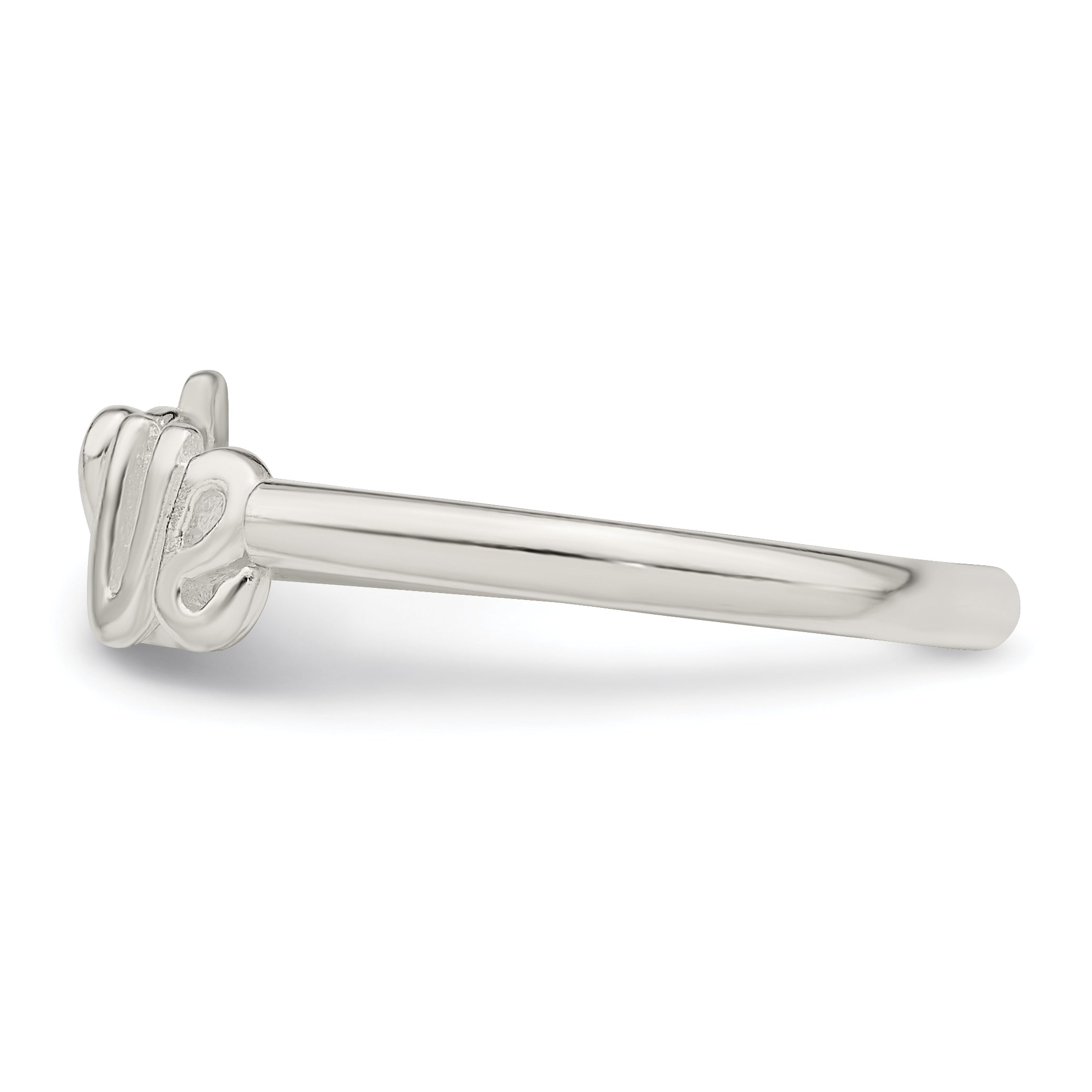 Sterling Silver Polished 'Love' Adjustable Ring
