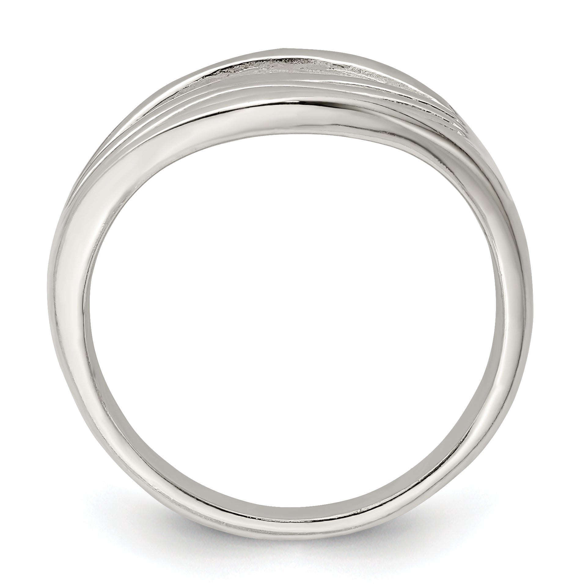 Sterling Silver Polished Wave Ring Secondary image