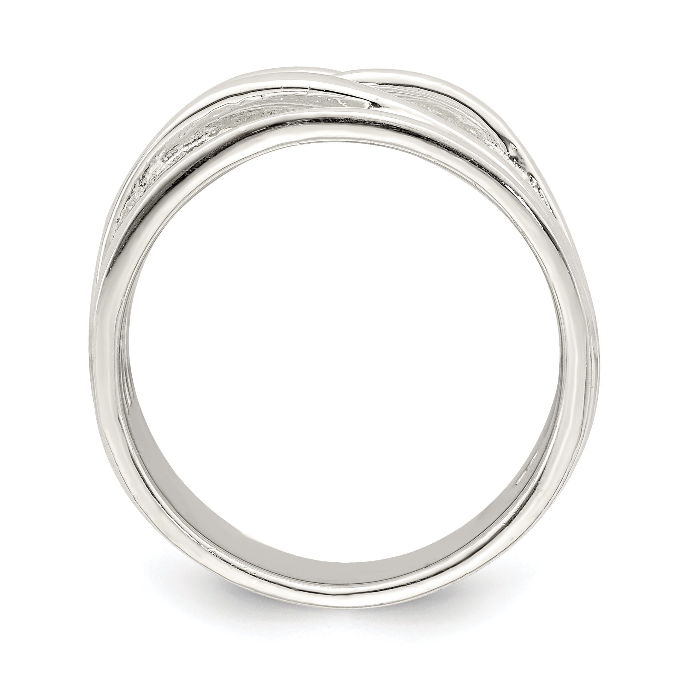 Sterling Silver Polished 5 Band Intersecting Ring Secondary image