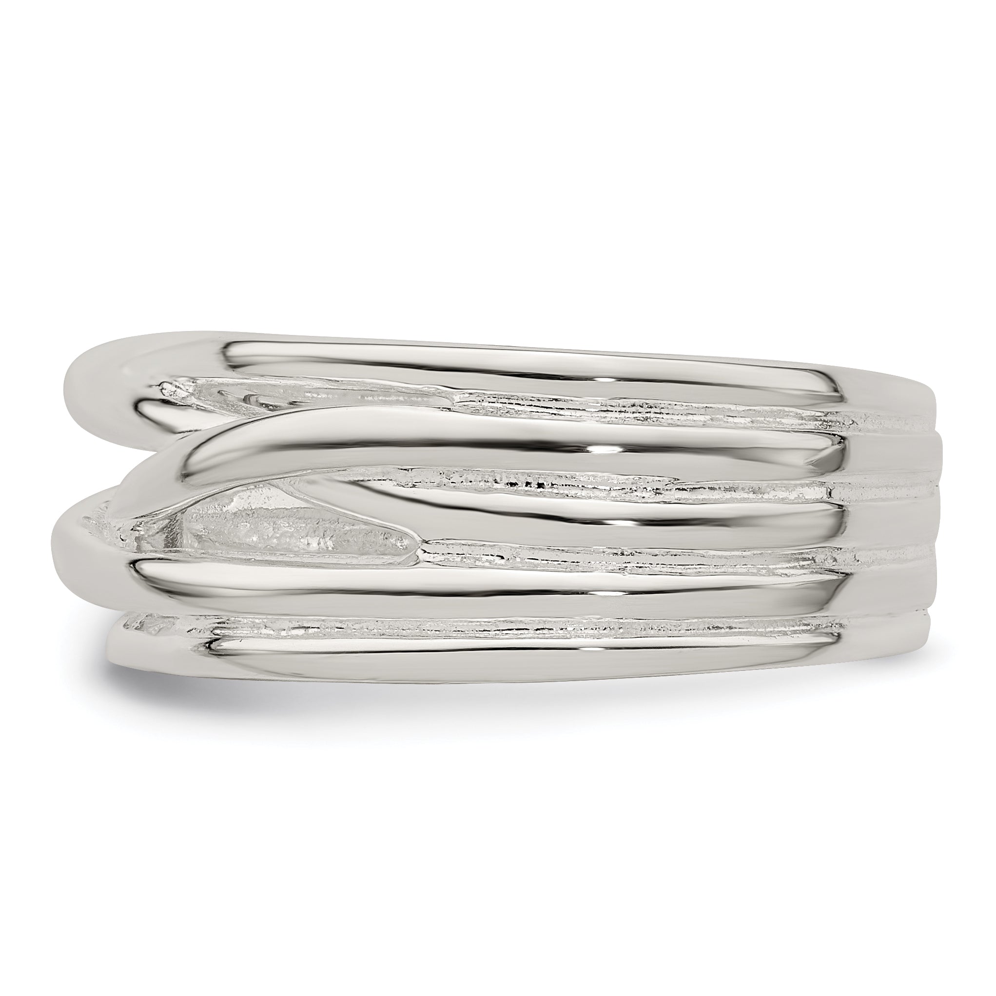 Sterling Silver Polished 5 Band Intersecting Ring