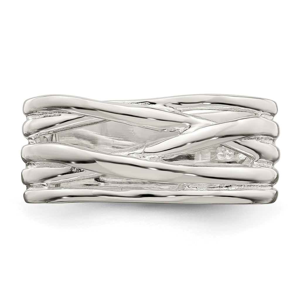 Sterling Silver Polished 5 Band Intersecting Ring