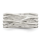Sterling Silver Polished 5 Band Intersecting Ring