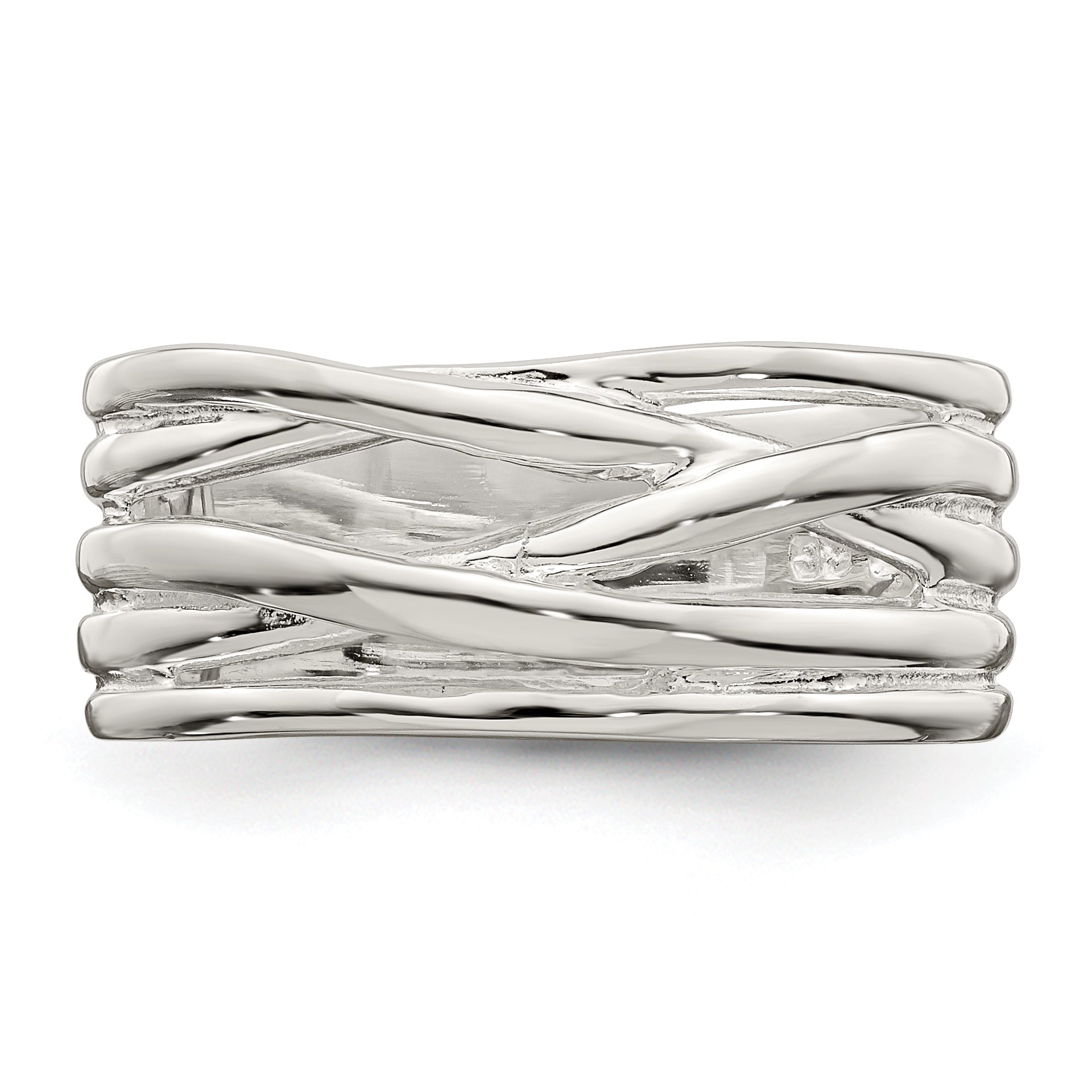 Sterling Silver Polished 5 Band Intersecting Ring