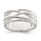 Sterling Silver Polished 5 Band Intersecting Ring