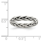 Sterling Silver Antiqued Weave 3.25mm Women's Ring