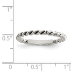 Sterling Silver Antiqued Twisted 1.75mm Women's Ring
