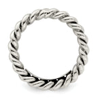 Sterling Silver Antiqued Twisted 3mm Women's Ring