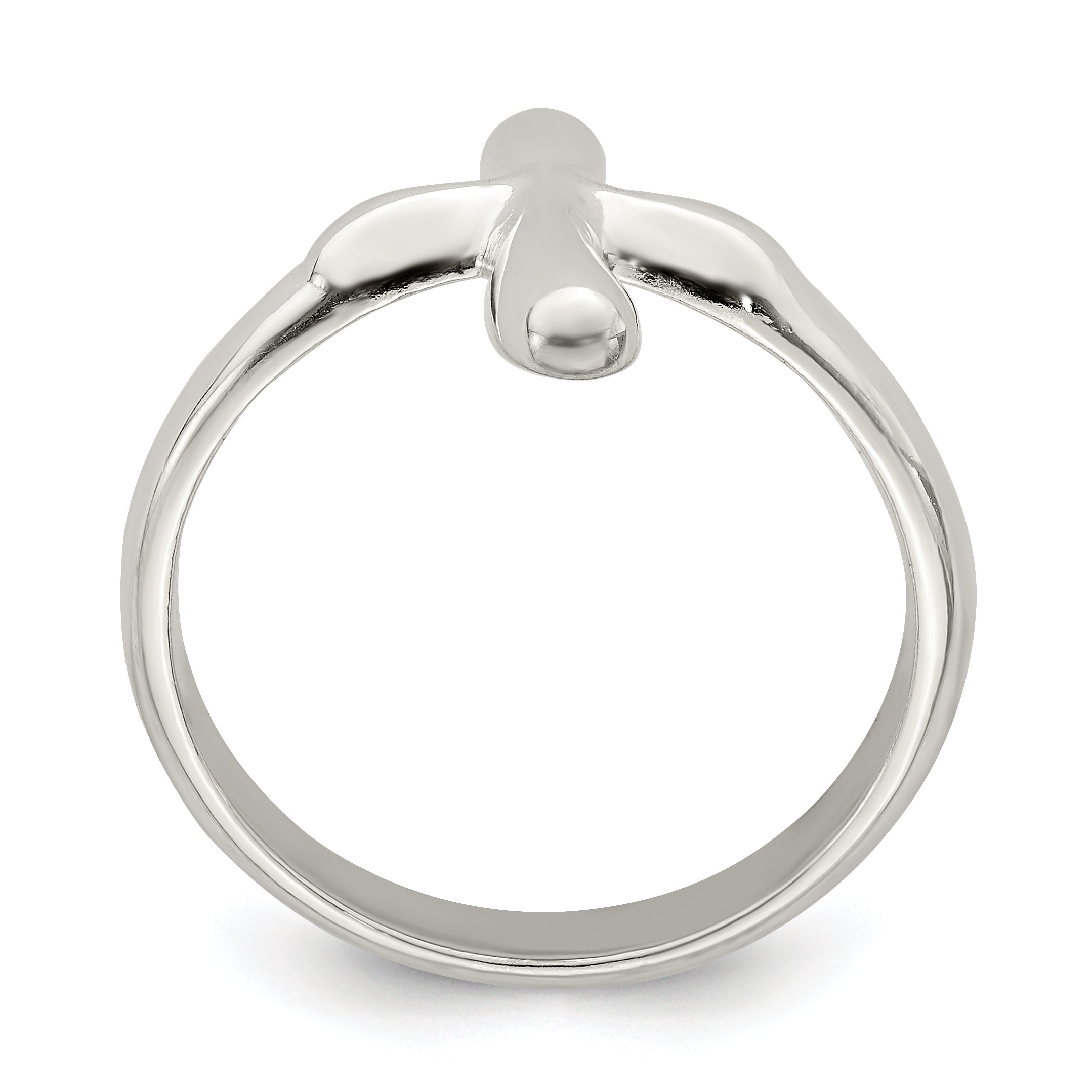 Sterling Silver Vertical Tiny Freeform Cross Ring Secondary image