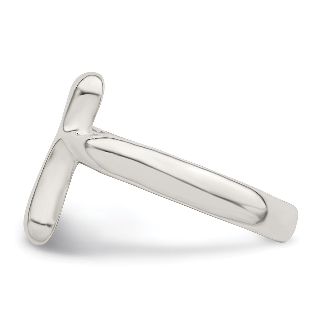 Sterling Silver Vertical Tiny Freeform Cross Ring