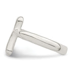 Sterling Silver Vertical Tiny Freeform Cross Ring