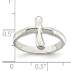 Sterling Silver Vertical Tiny Freeform Cross Ring