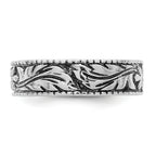 Sterling Silver Antiqued Floral Ring