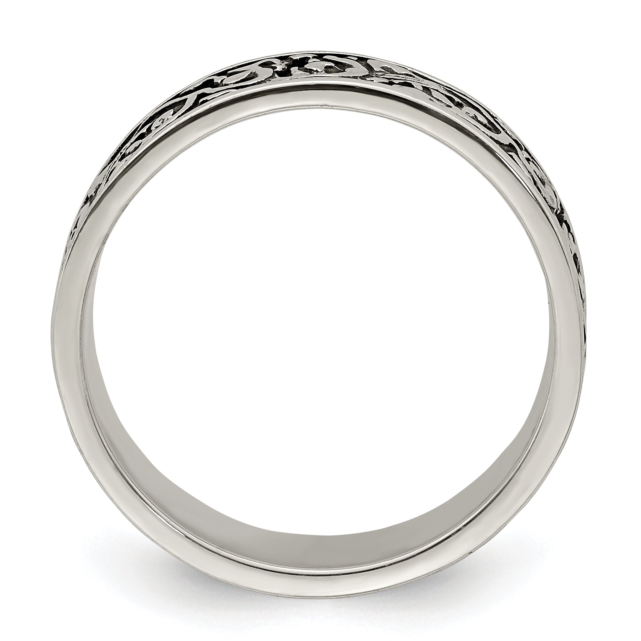 Sterling Silver Polished and Antiqued Filigree Women's Ring Secondary image