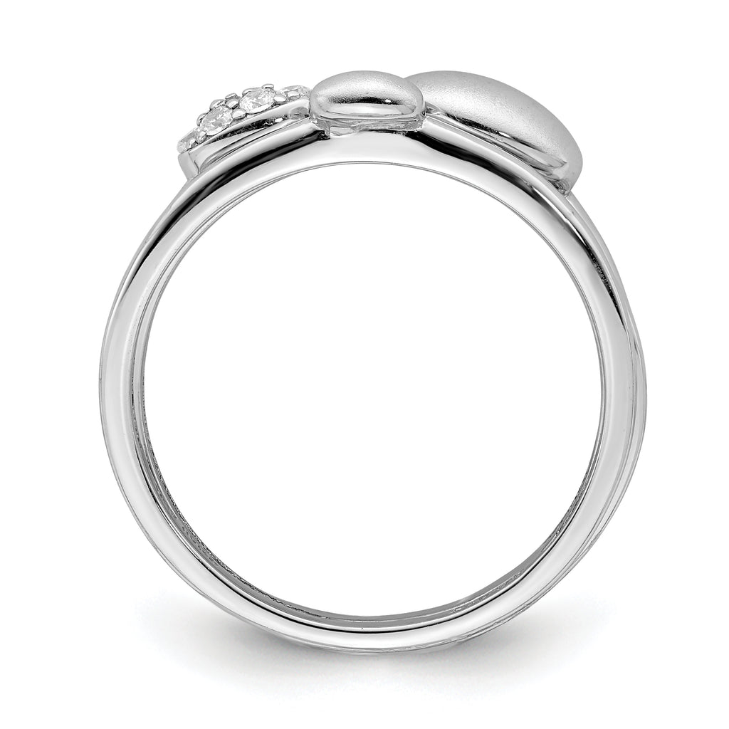 Sterling Silver Rhodium-Plated Polished Cubic Zirconi 3 Ring Set
