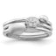 Sterling Silver Rhodium-Plated Polished Cubic Zirconi 3 Ring Set