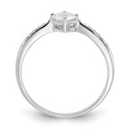 Sterling Silver Rhodium-Plated Polished and Square Shaped Cubic Zirconi Ring