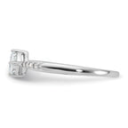 Sterling Silver Rhodium-Plated Polished and Square Shaped Cubic Zirconi Ring