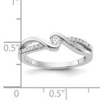 Sterling Silver Rhodium-plated & CZ Ring