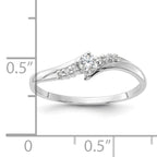 Sterling Silver Rhodium-plated and CZ Ring