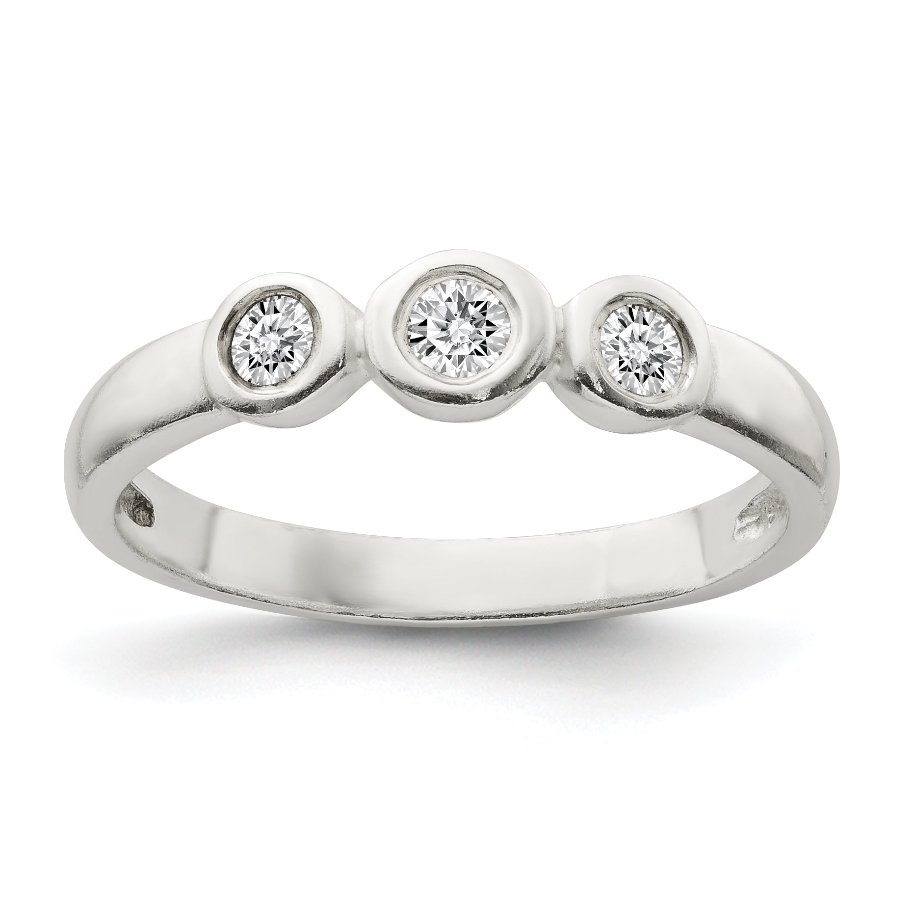 Sterling Silver Polished CZ Ring Main image