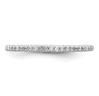 Sterling Silver Rhodium-plated Polished CZ Ring