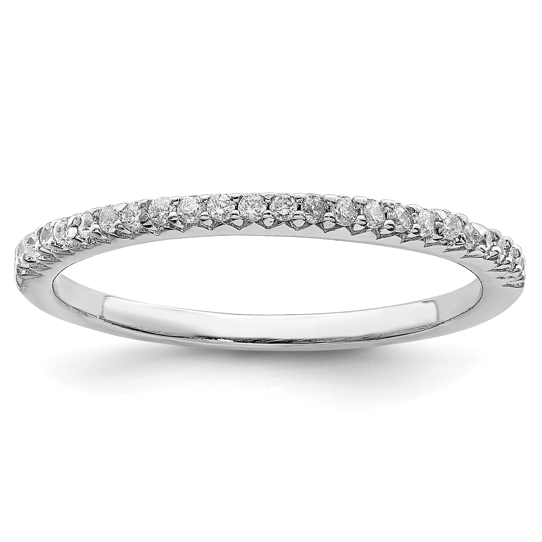 Sterling Silver Rhodium-plated Polished CZ Ring Main image