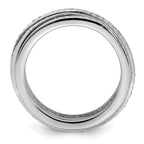 Sterling Silver Polished Rhodium-Plated Cubic Zirconi Pave' Eternity Motion Ring