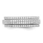 Sterling Silver Polished Rhodium-Plated Cubic Zirconi Pave' Eternity Motion Ring