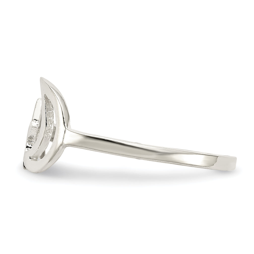 Sterling Silver Polished Star & Moon Ring