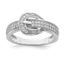 Sterling Silver Rhodium-plated CZ Buckle Ring